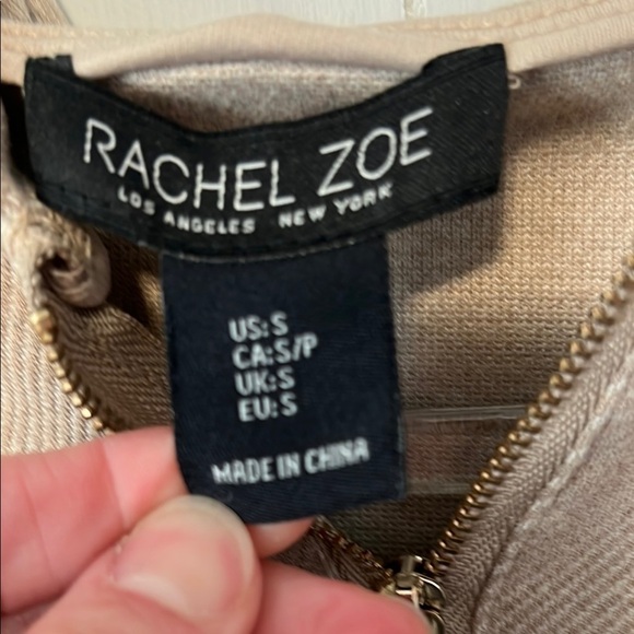 Rachel Zoe Crop Tan Half-Zip Hoodie Sweater - Picture 2 of 7